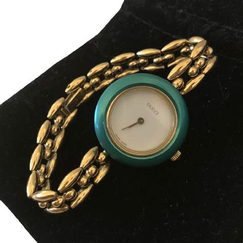 vintage gucci interchangeable bezel watch|gucci watch with interchangeable bezels.